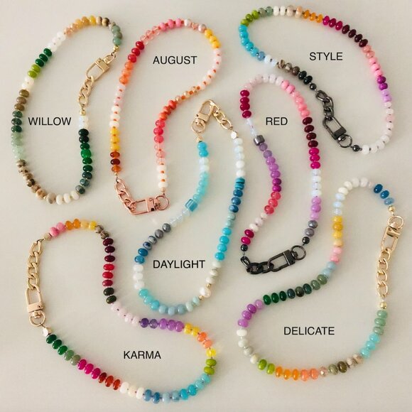 Trendy Rainbow 🌈 Gemstone Crystal Candy Necklace - Picture 2 of 12